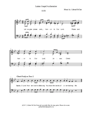 Lenten Gospel Acclamation