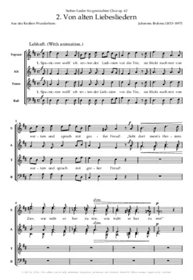 Von alten Liebesliedern, Op. 62, No. 2