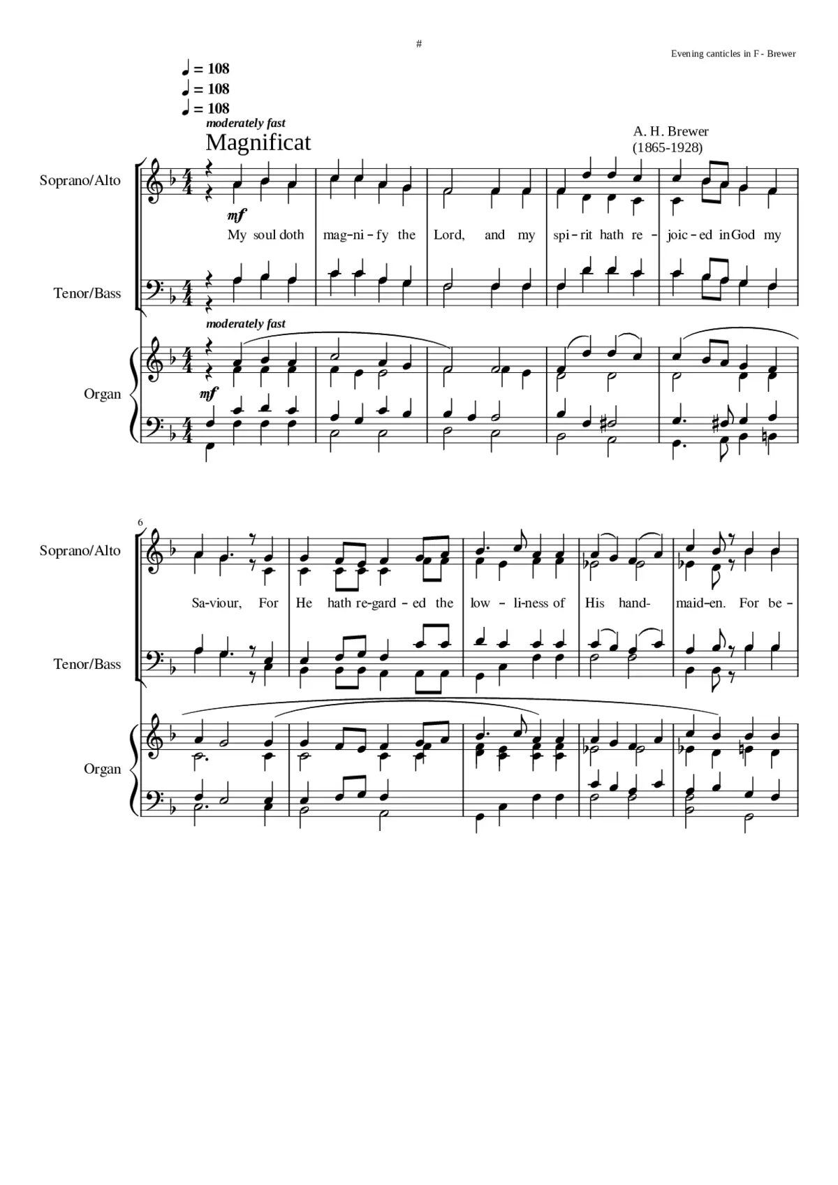 Evening Canticles in F - Page 1