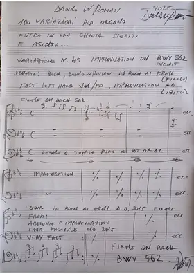 100 variazioni per organo. N. 45. Da Bach ai Krell. Improvisation