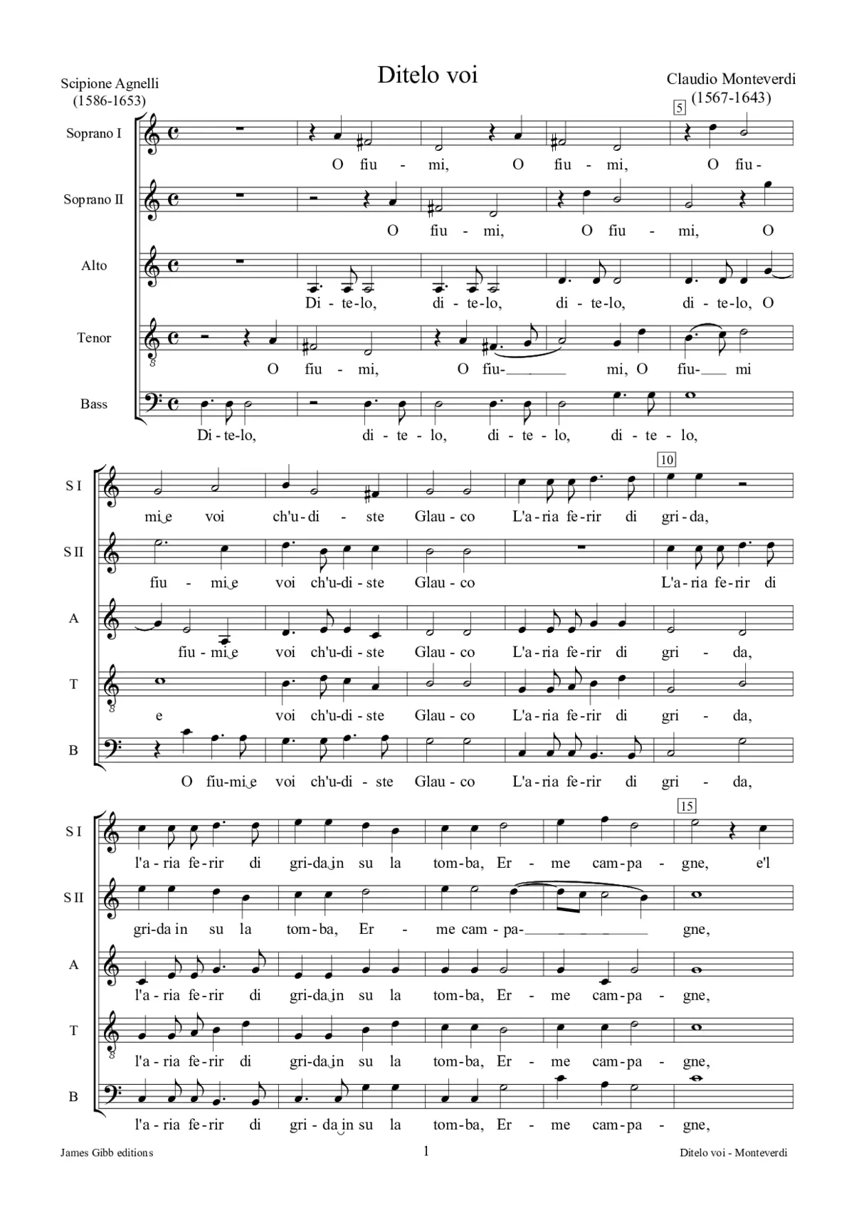 Ditelo, o fiumi e voi ch'udiste - Page 1