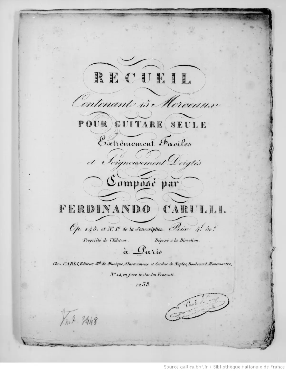 Recueil concertant 15 morceaux pour Guitare seule - Page 1