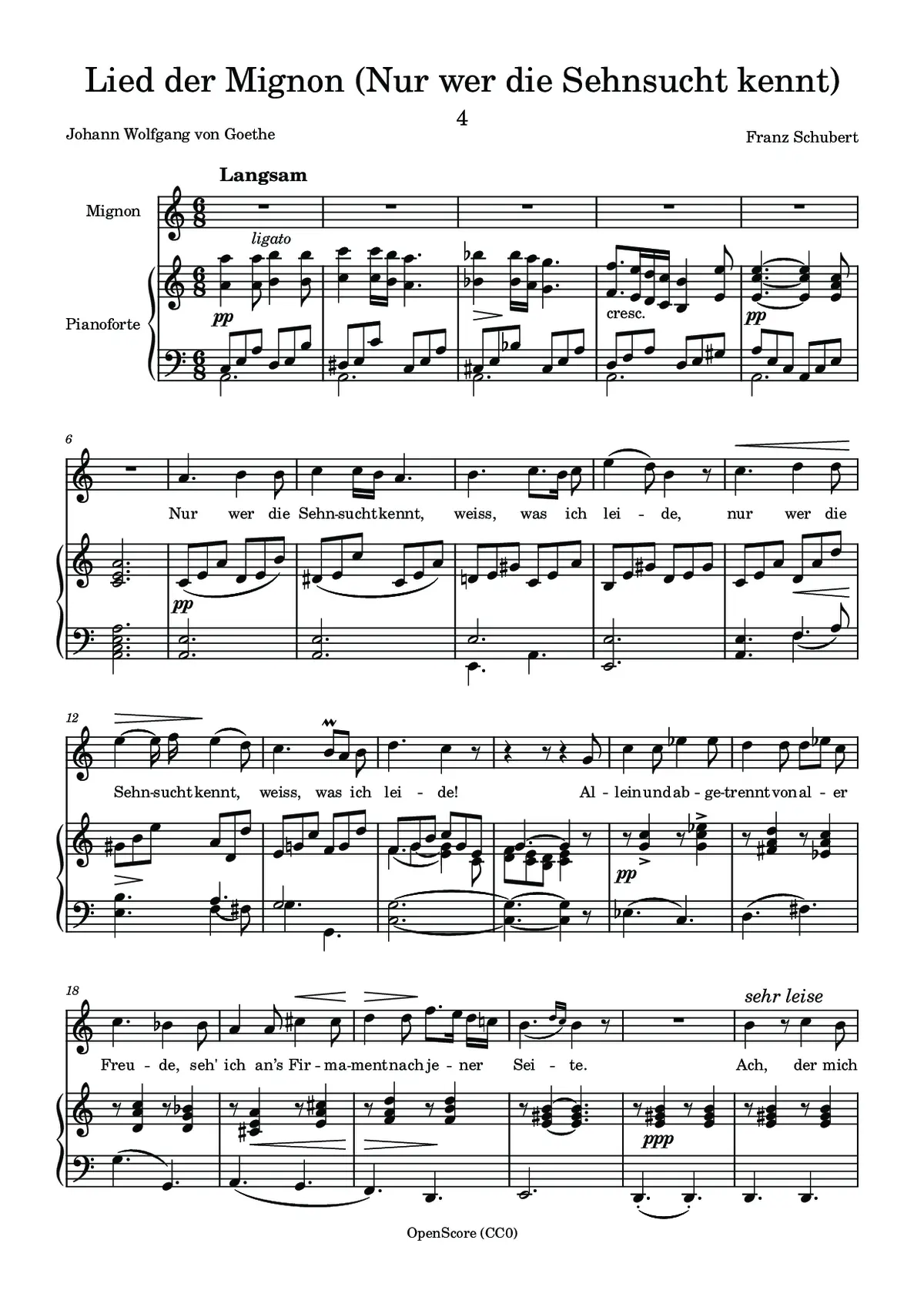 Lied der Mignon (Nur wer die Sehnsucht kennt) - Page 1