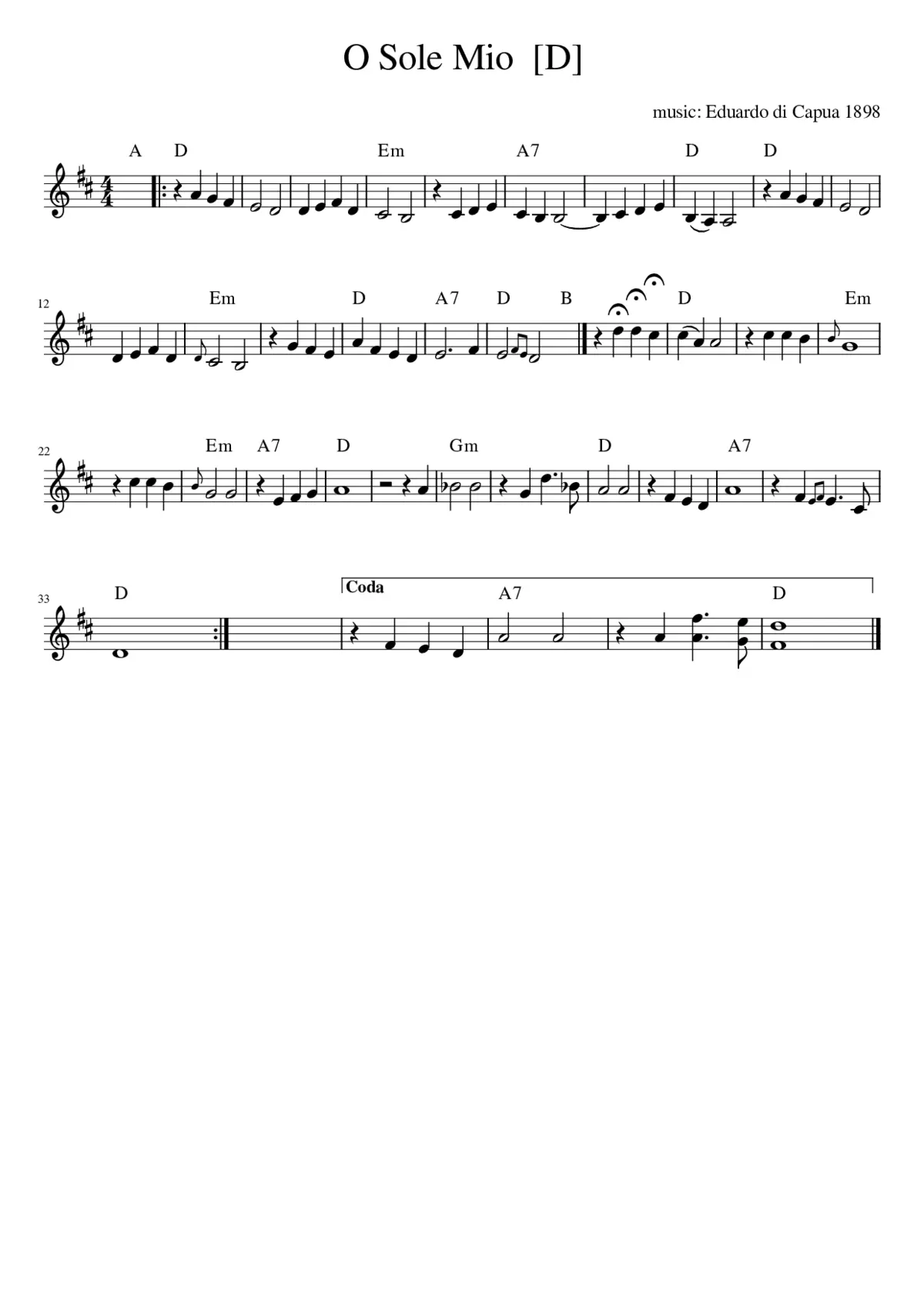 'O Sole Mio - Page 1