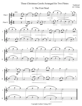 3 Christmas Carol Flute Duets