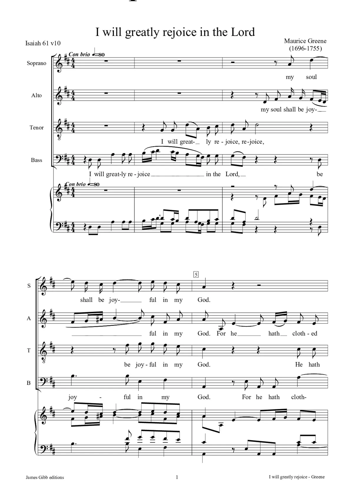 I will greatly rejoice in the Lord - Page 1
