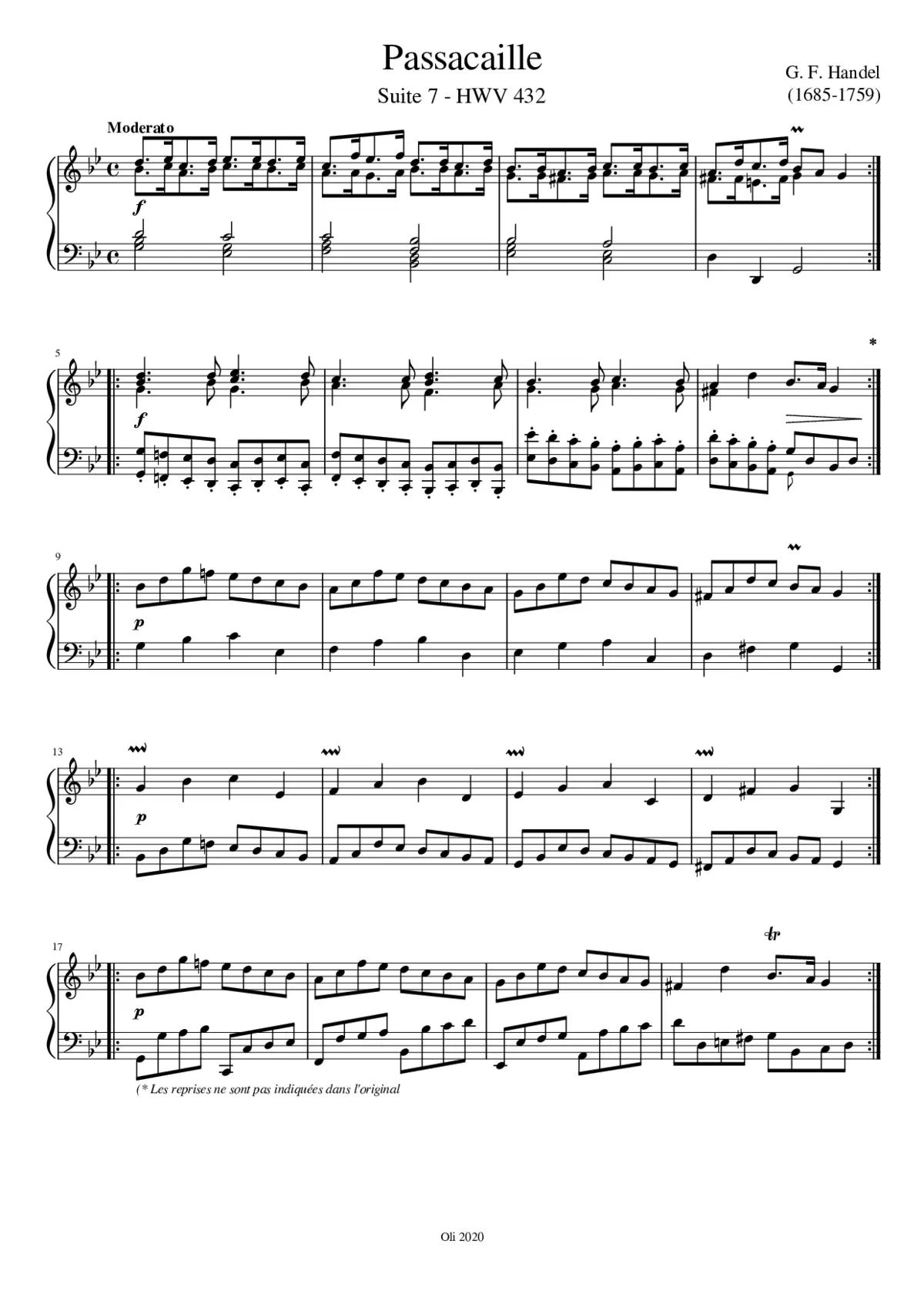 Suite in G minor HWV 432 - Page 1