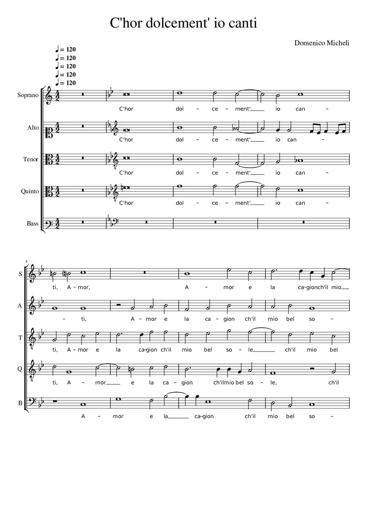 C'hor dolcement' io canti - Page 1