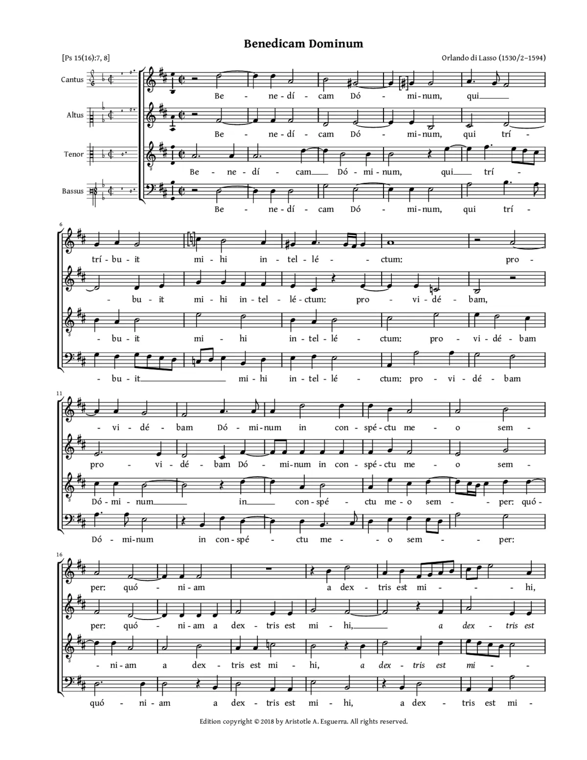 Benedicam Dominum a 4 - Page 1