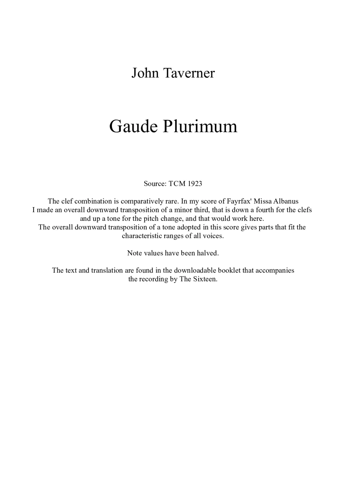 Gaude Plurimum - Page 1