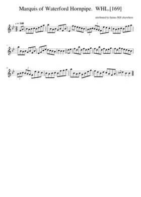 Marquis of Waterford Hornpipe. WHL.[169]