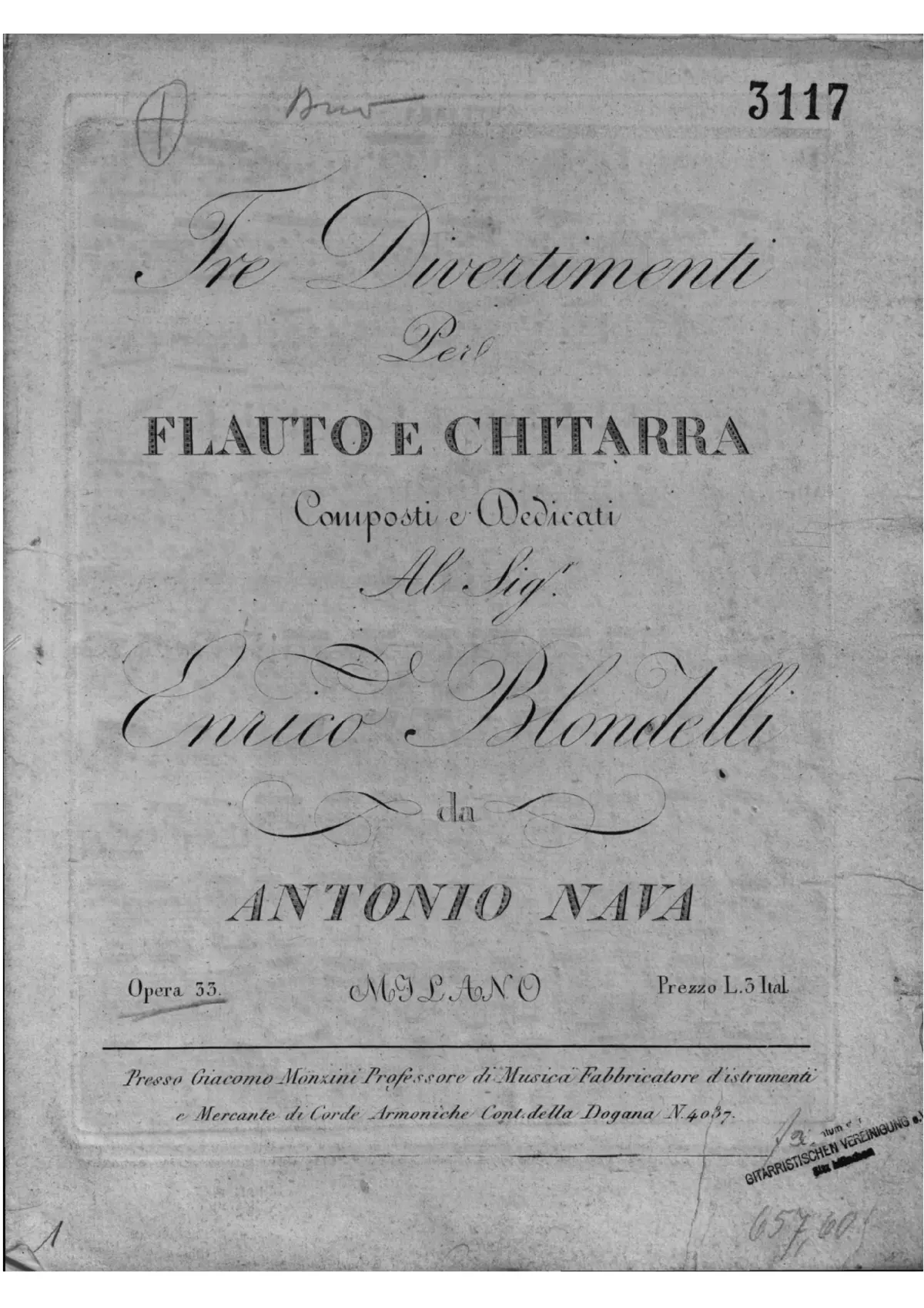 3 Divertimenti per Flauto e Chitarra - Page 1
