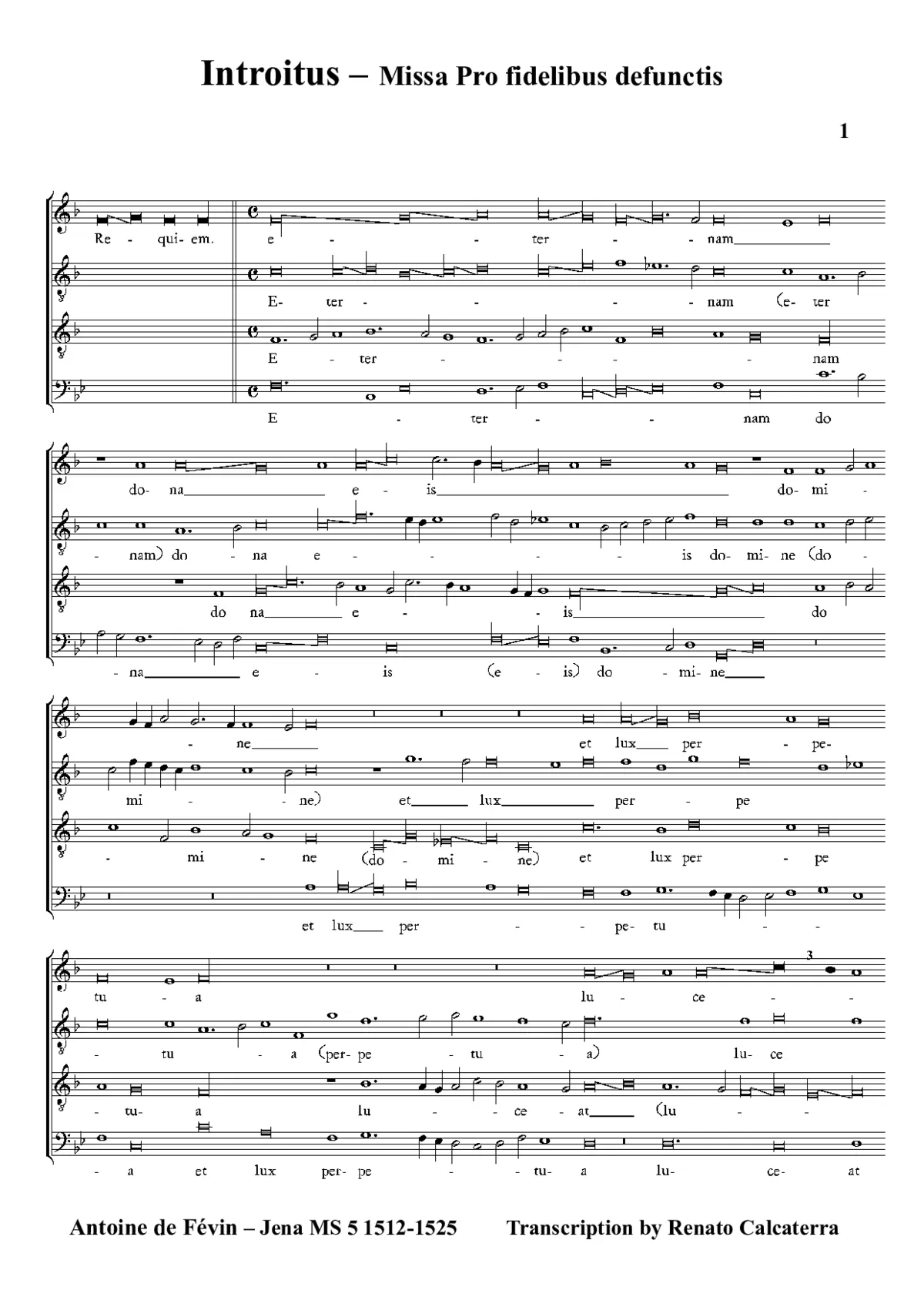 Missa Pro fidelibus defunctis - Page 1