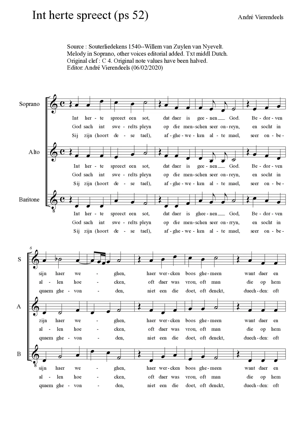 Int herte spreect - Page 1
