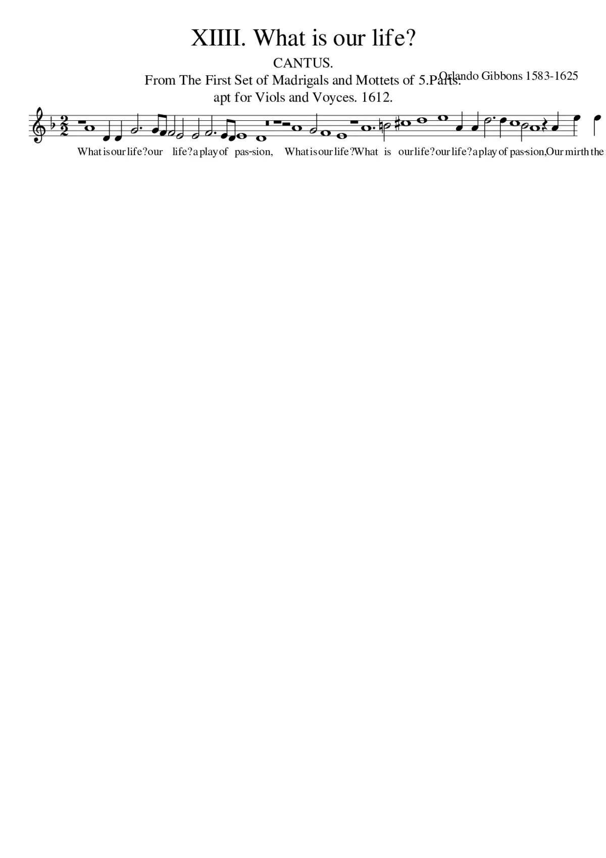 XIIII. What is our life? - Page 1