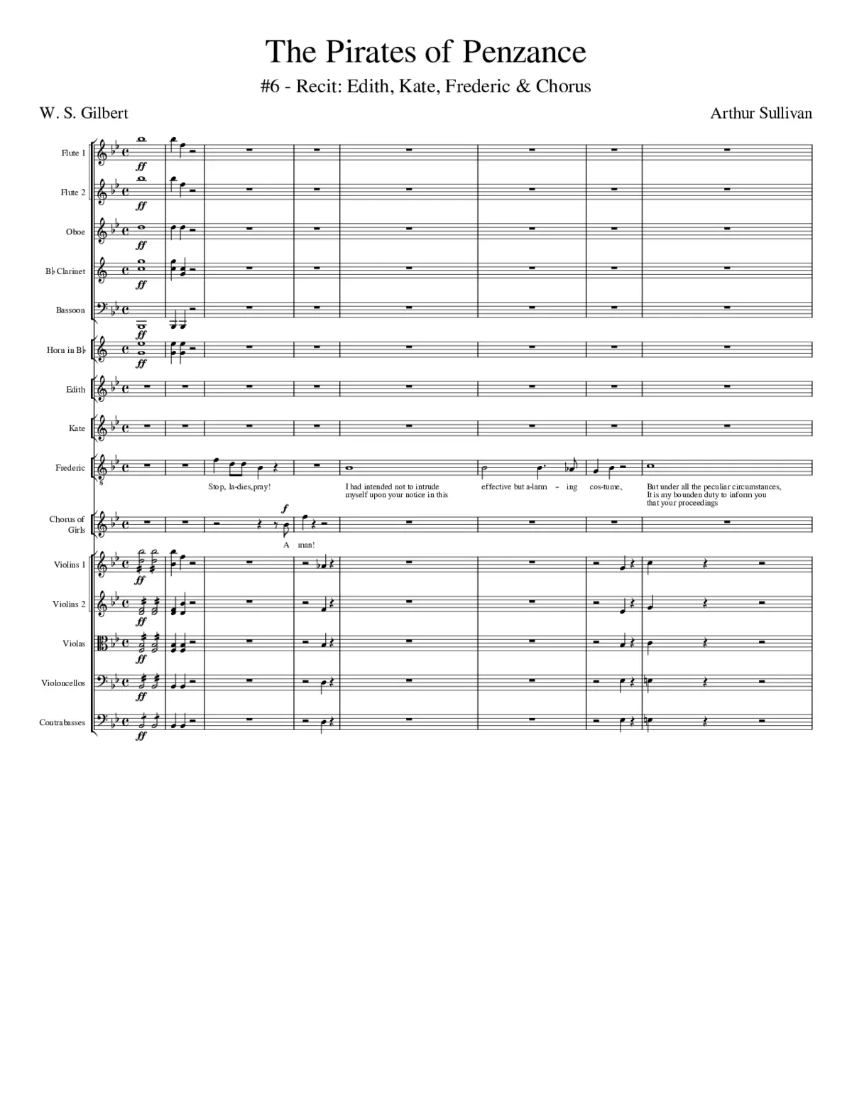 The Pirates of Penzance - 6 (Recit: Edith Kate Frederic & Chorus) - Page 1