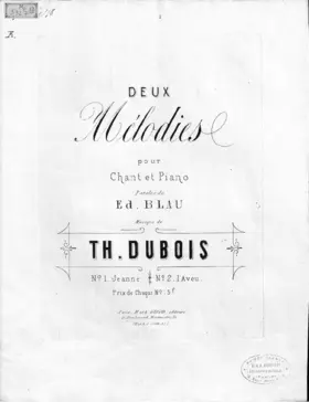 2 Mélodies pour chant et piano