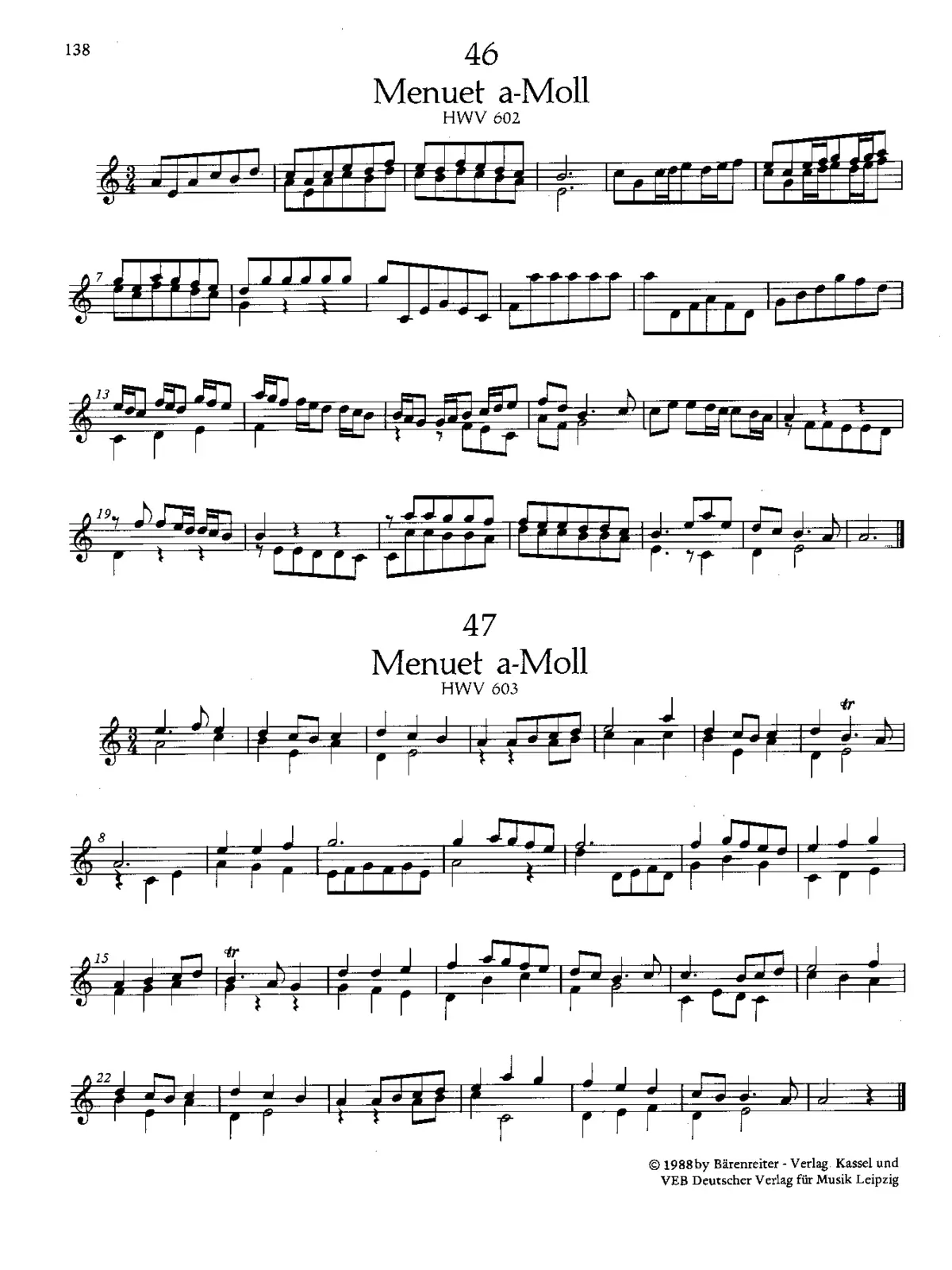 Minuet in A minor - Page 1