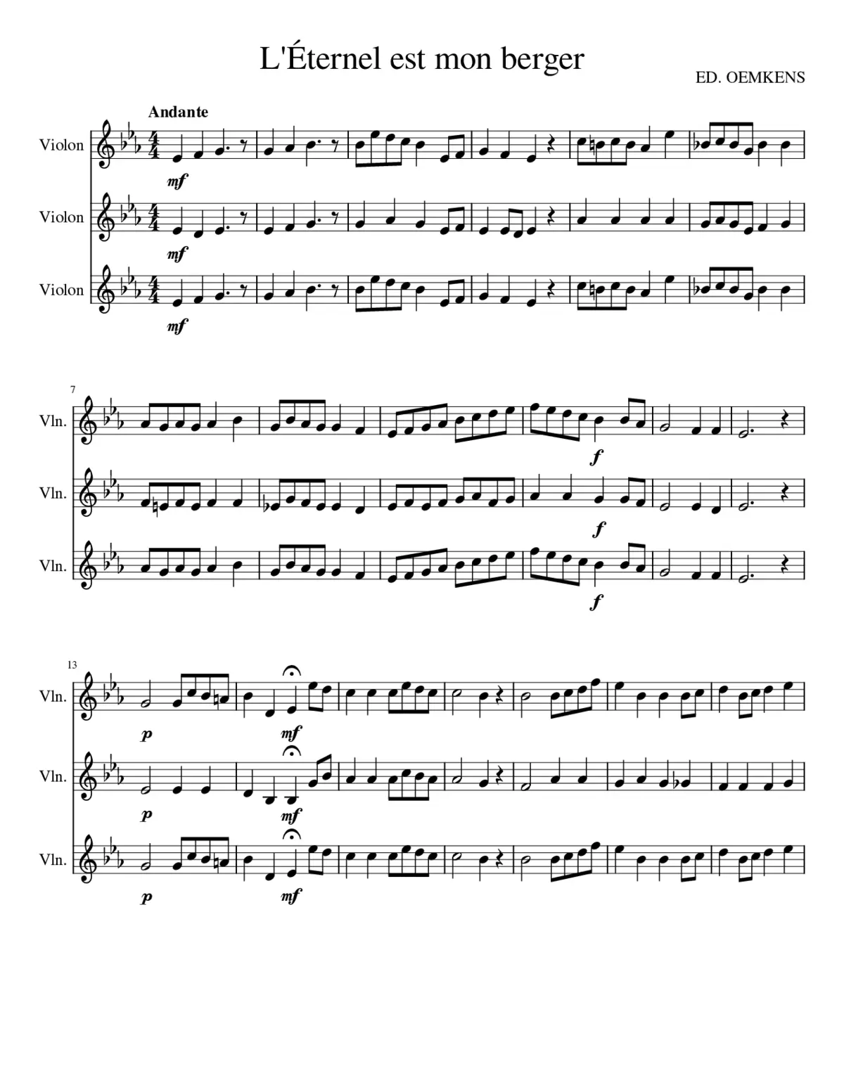 L'Éternel est mon Berger - Page 1