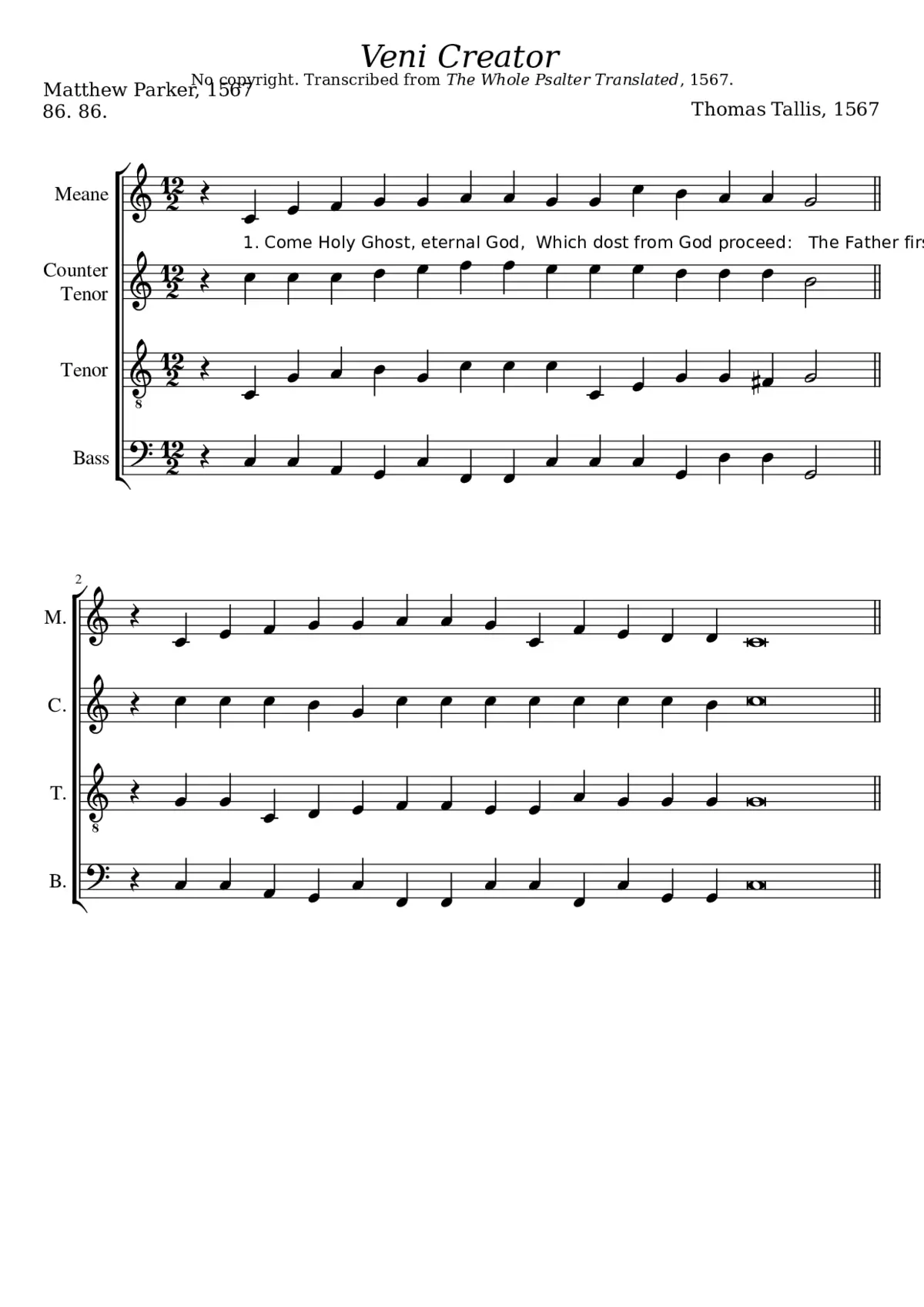 Come Holy Ghost eternal God - Page 1