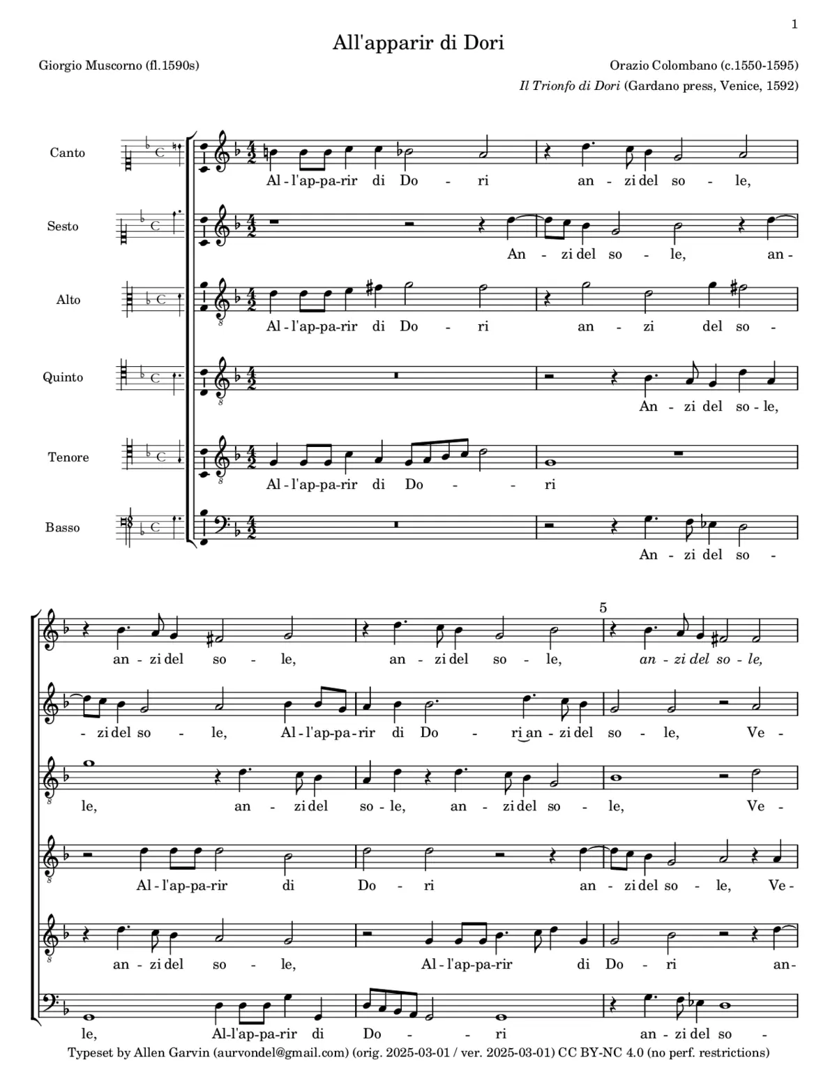 All' apparir di Dori - Page 1