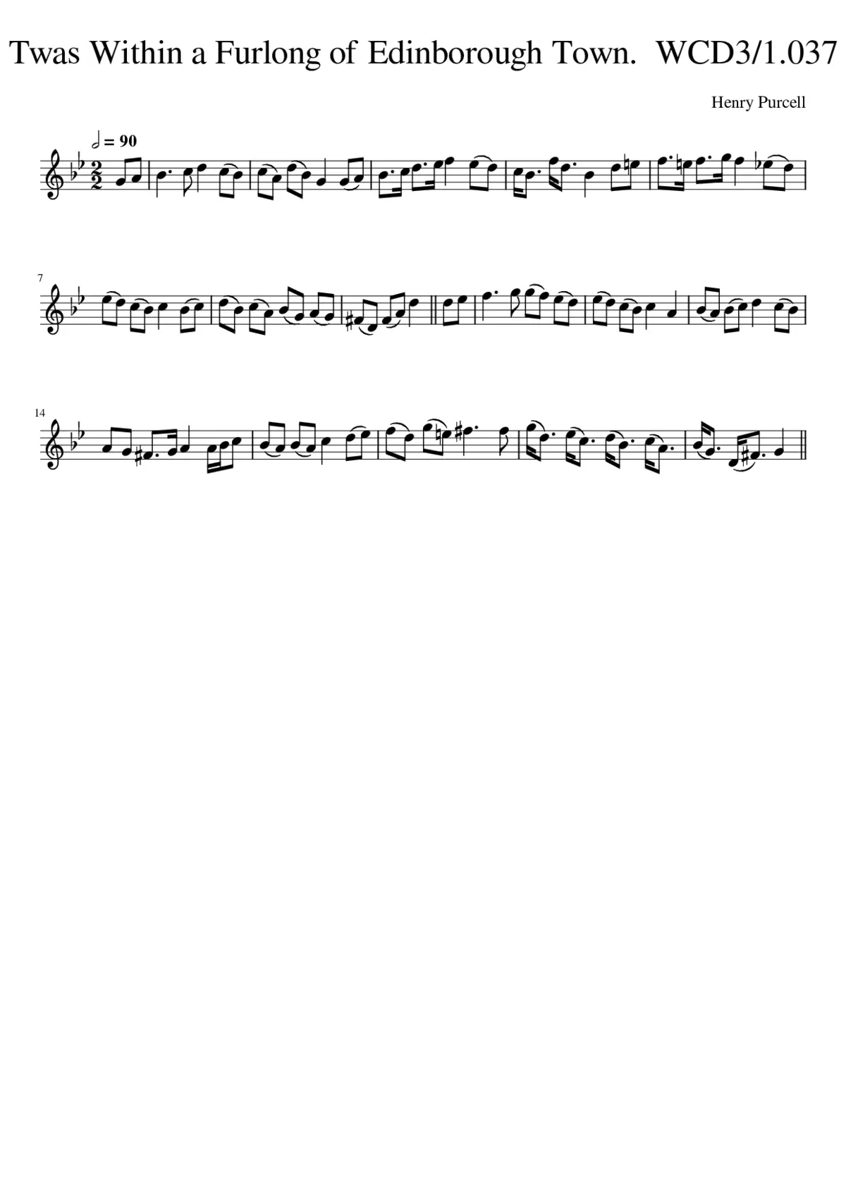 Twas Within a Furlong of Edinborough Town. WCD3/1.037 - Page 1