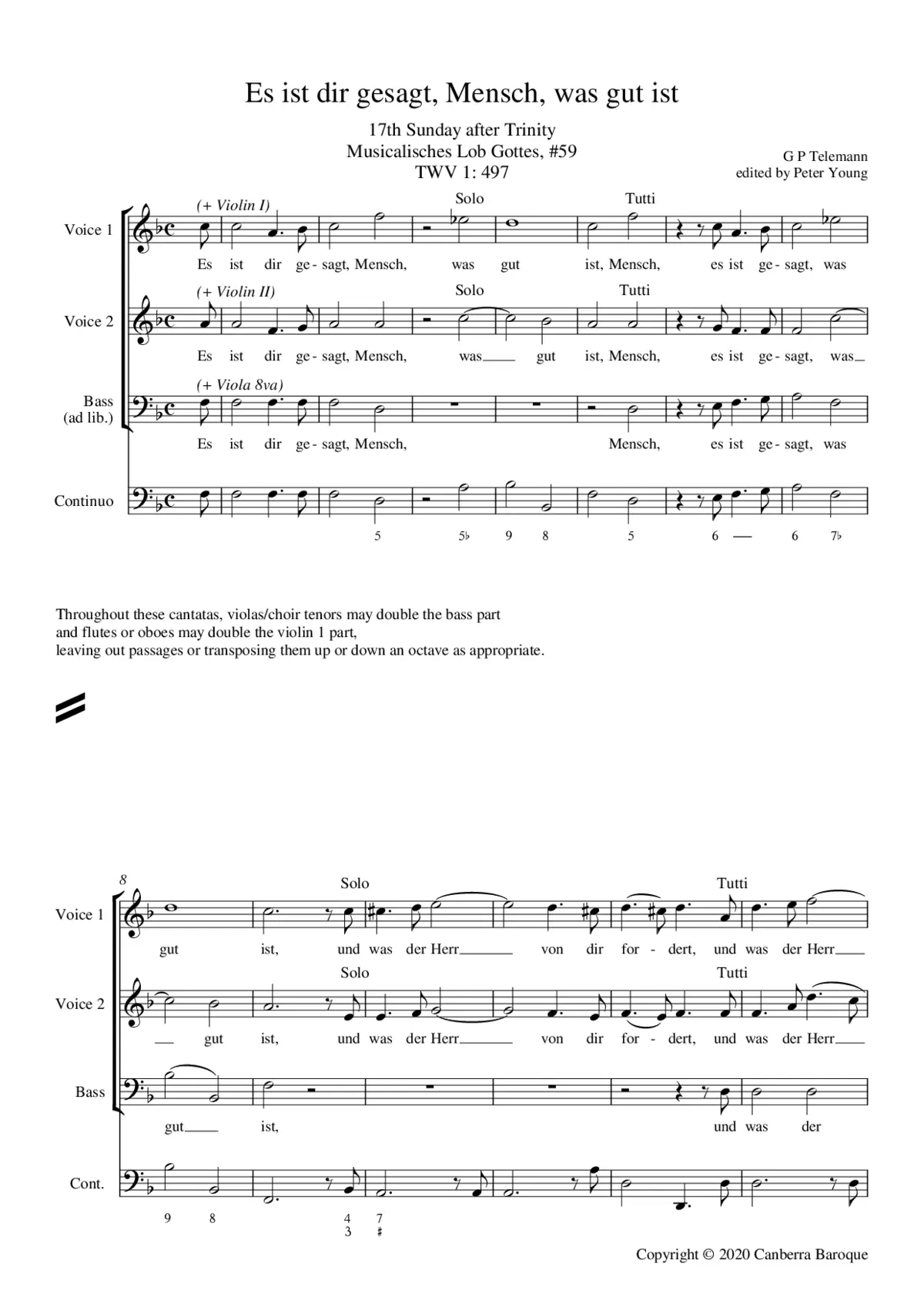 Es ist dir gesagt, TWV 1:497 - Page 1