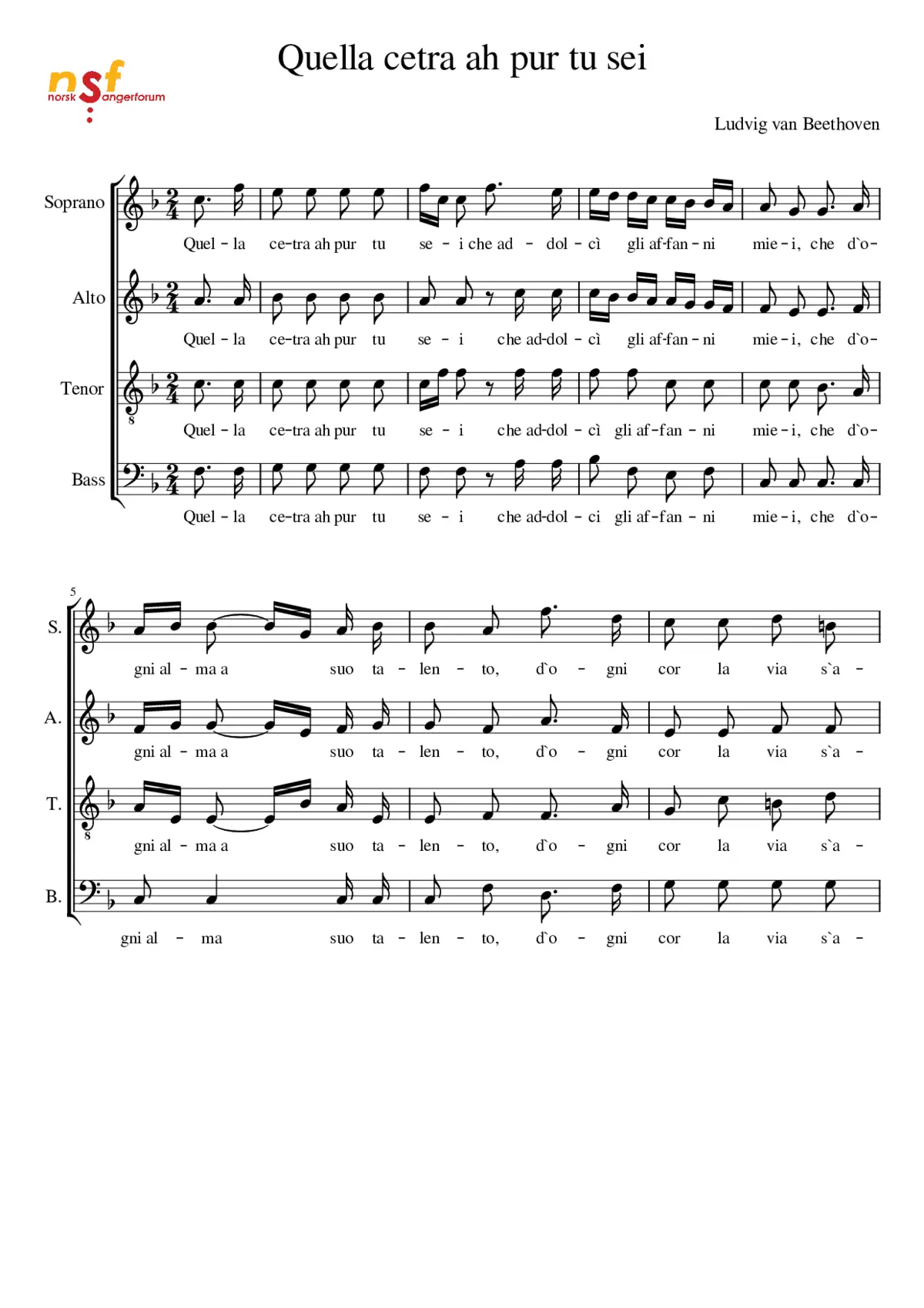 Quella cetra ah pur tu sei - Page 1