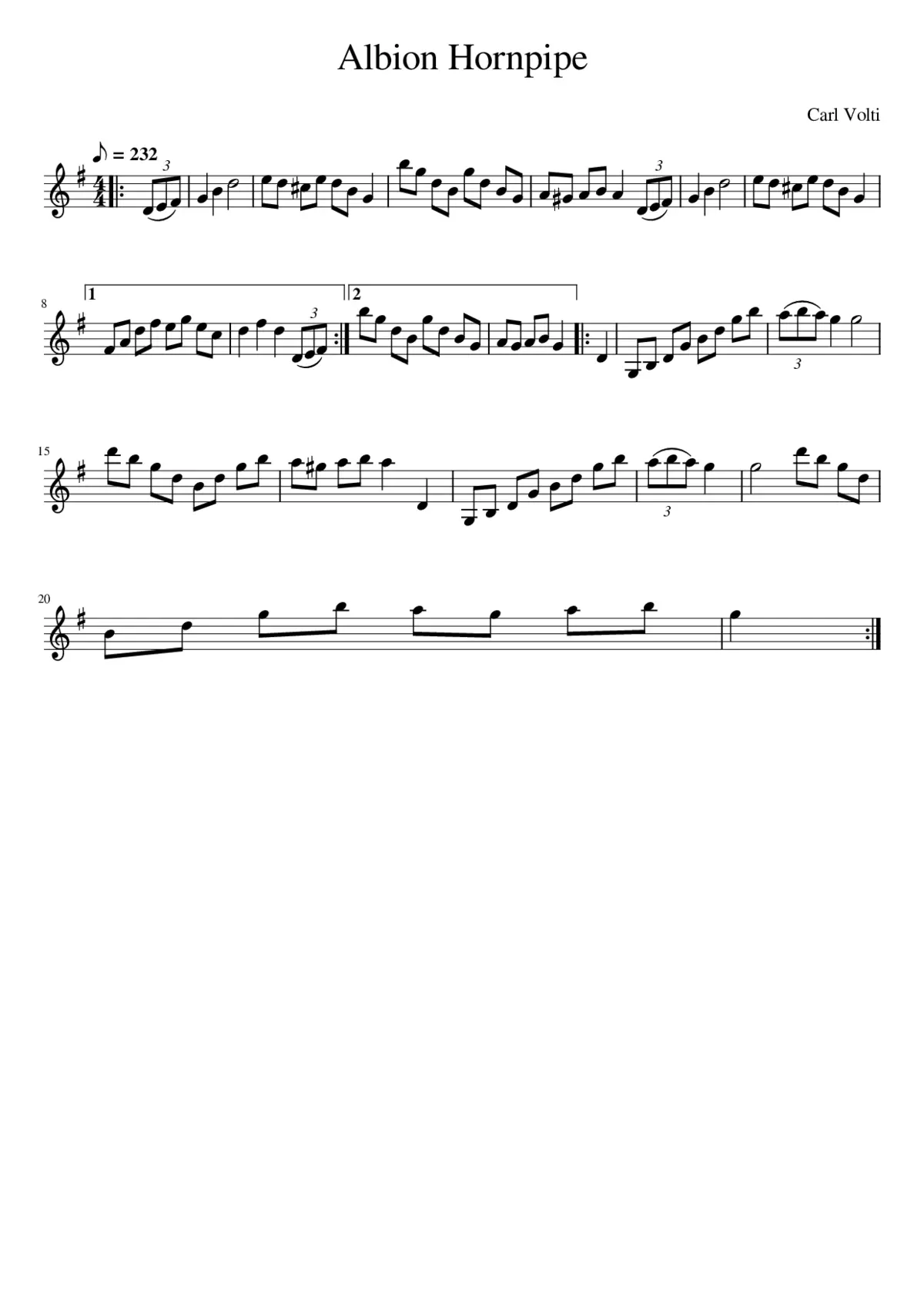 ALBION HORNPIPE - Page 1