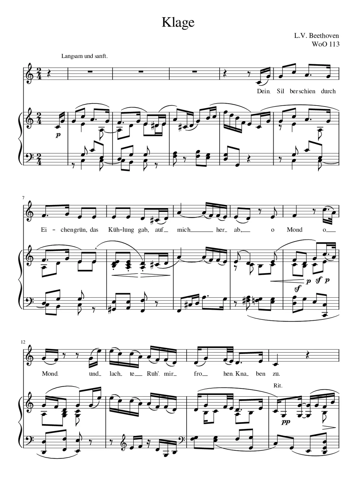 Klage WoO 113 - Page 1