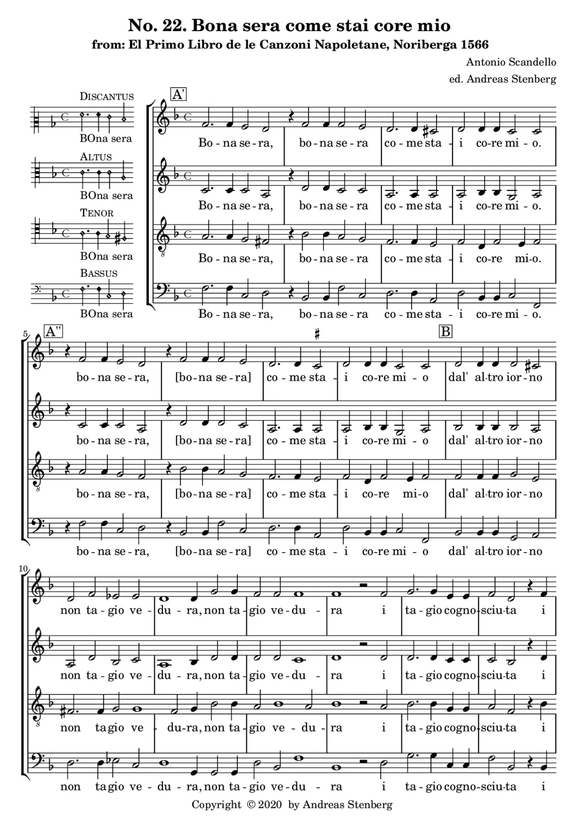 Bona sera, come stai cor mio - Page 1