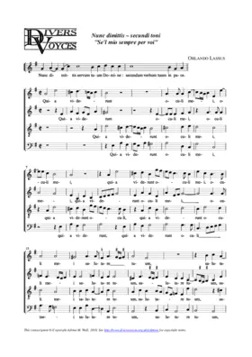 Nunc dimittis "Se'l mio sempre per voi"