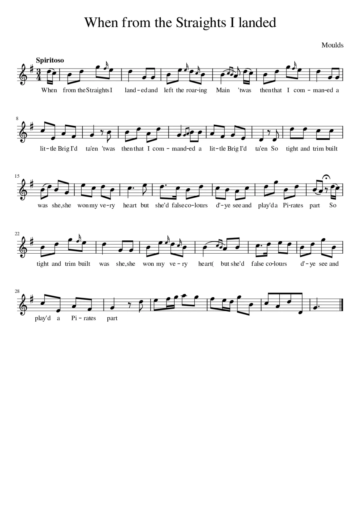When from the Straights I landed - Page 1
