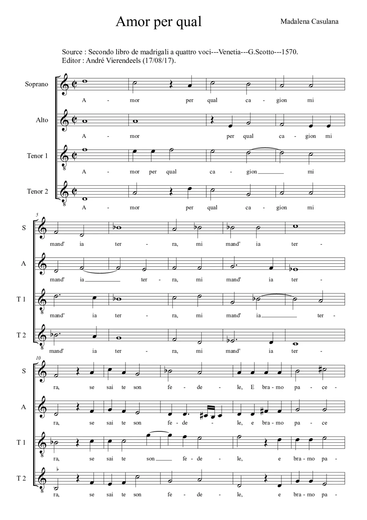 Amor per qual cagion - Page 1