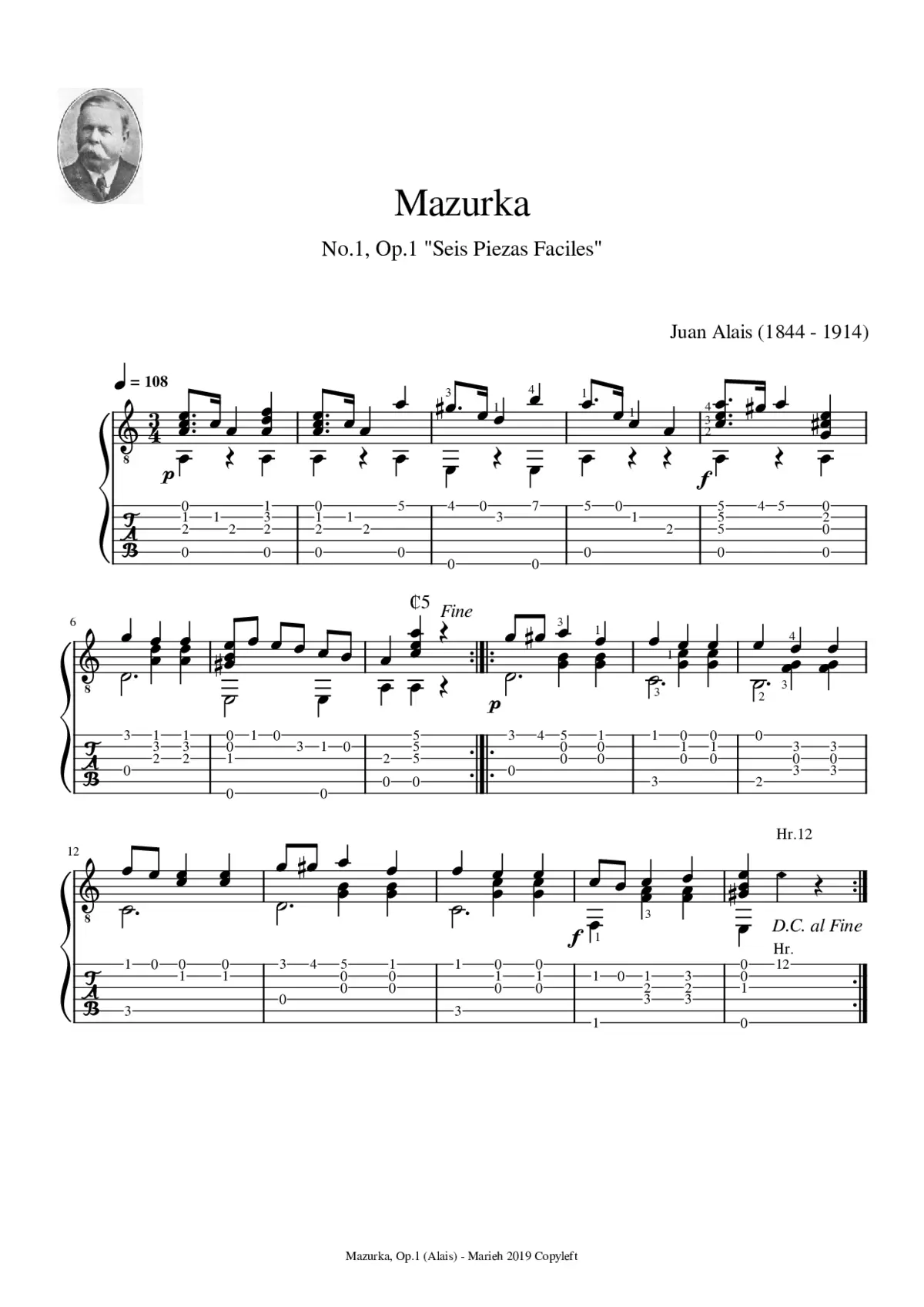 Mazurka Op.1 No.1 - Page 1