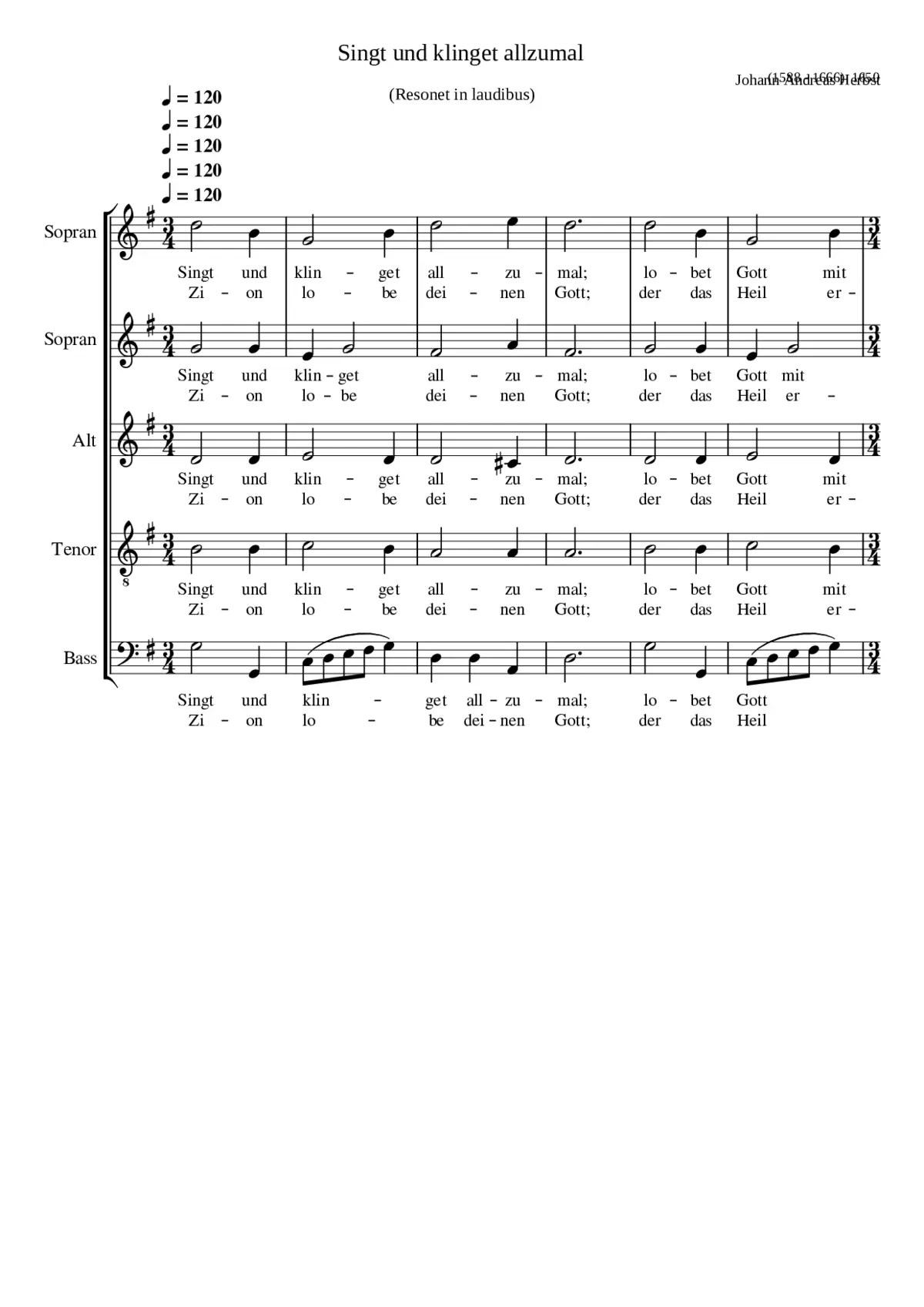 Singt und klinget allzumal - Page 1