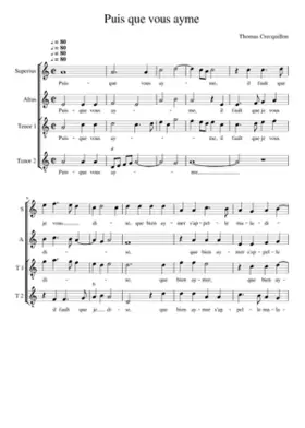 Puis que vous ayme
