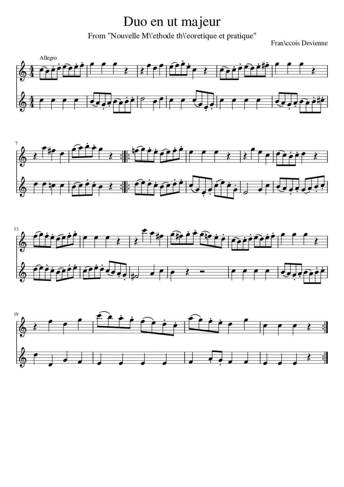 Duo en ut majeur - Page 1