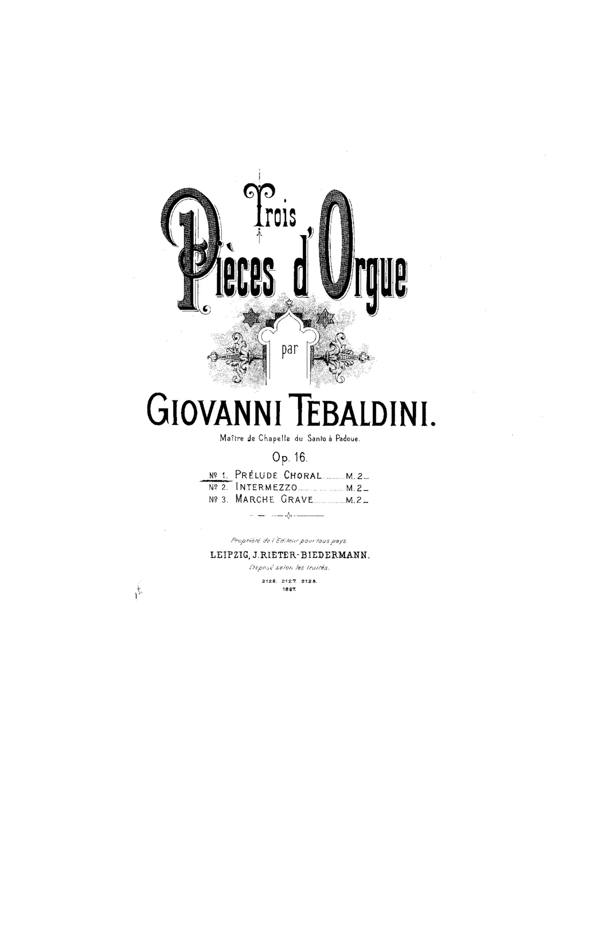 3 Pièces d'Orgue - Page 1