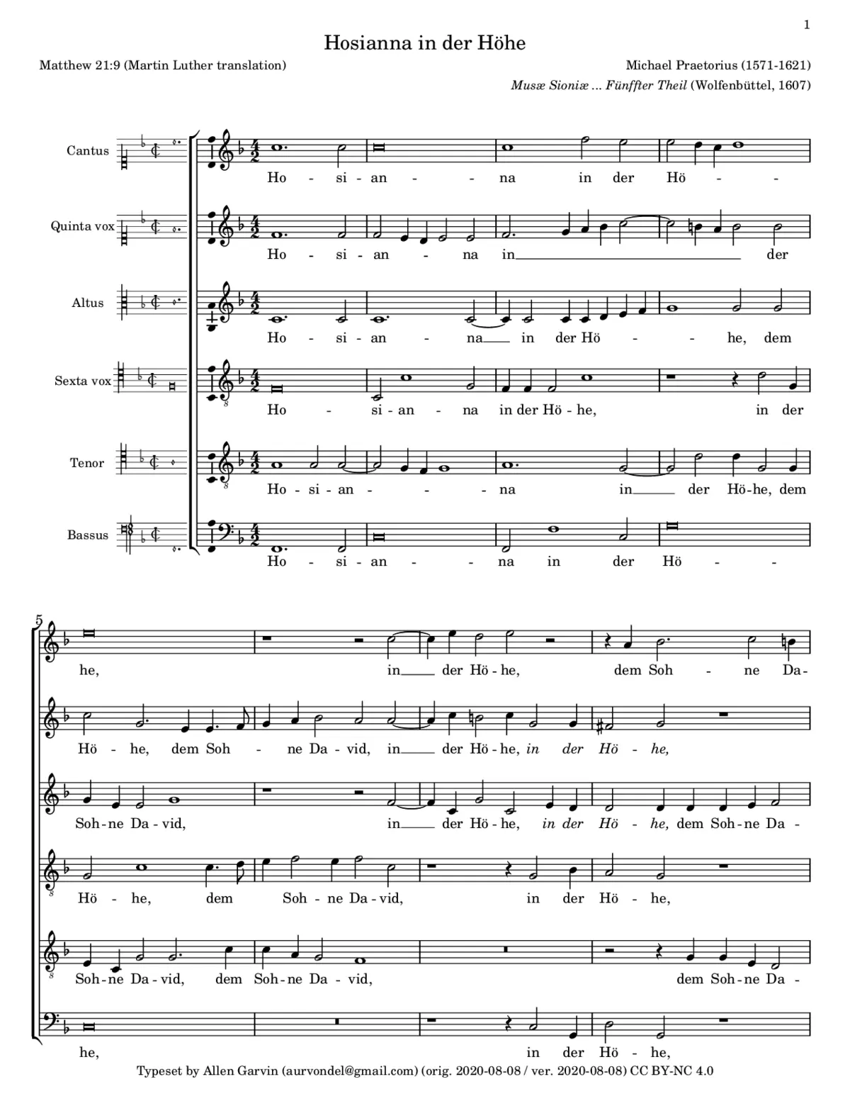 Hosianna in der Hohe - Page 1
