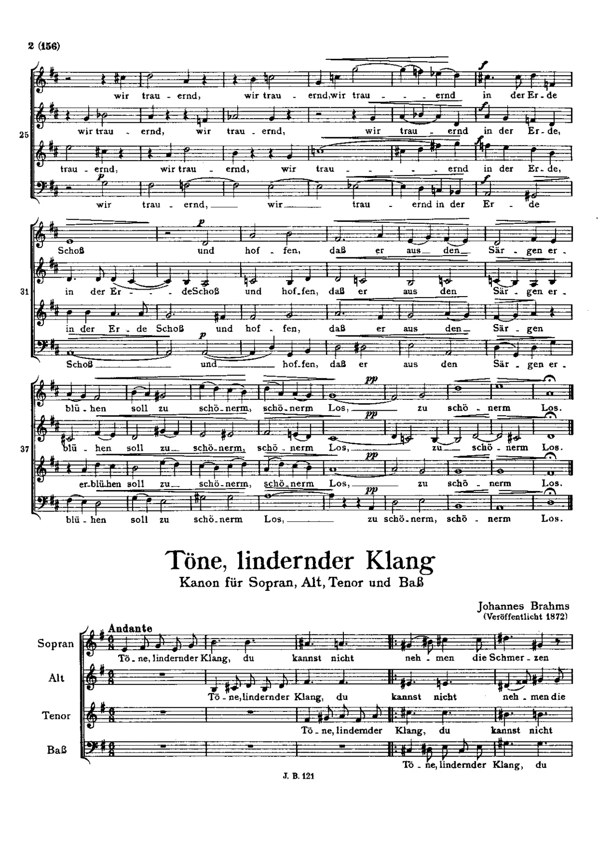 Töne, lindernder Klang, WoO 28 - Page 1