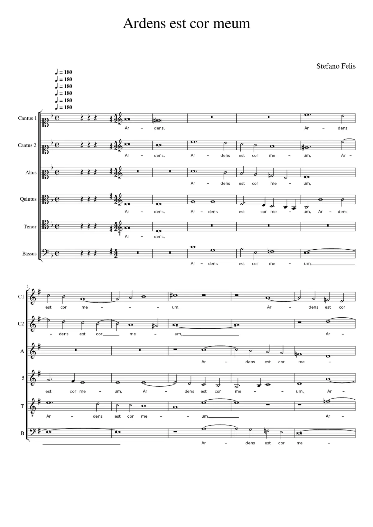 Ardens est cor meum - Page 1