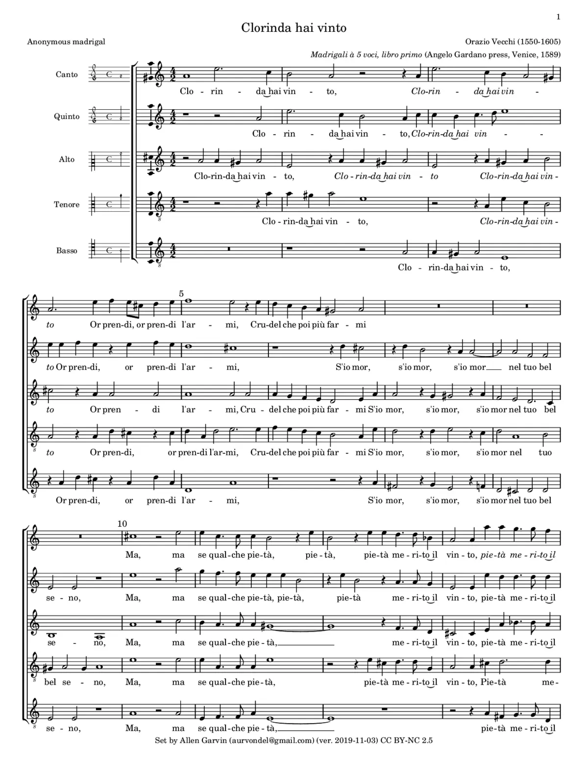 Clorinda hai vinto - Page 1
