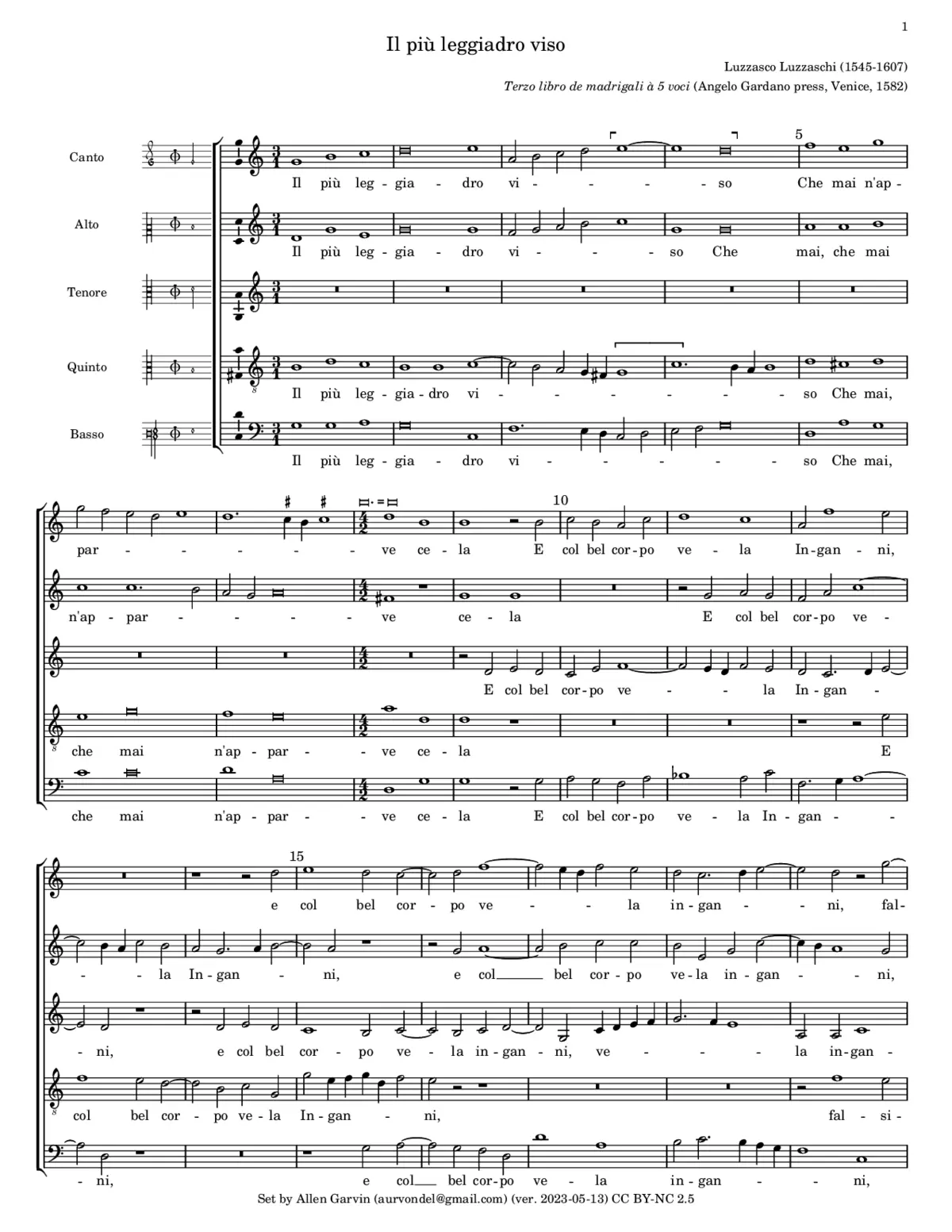 Il piu leggiadro viso - Page 1