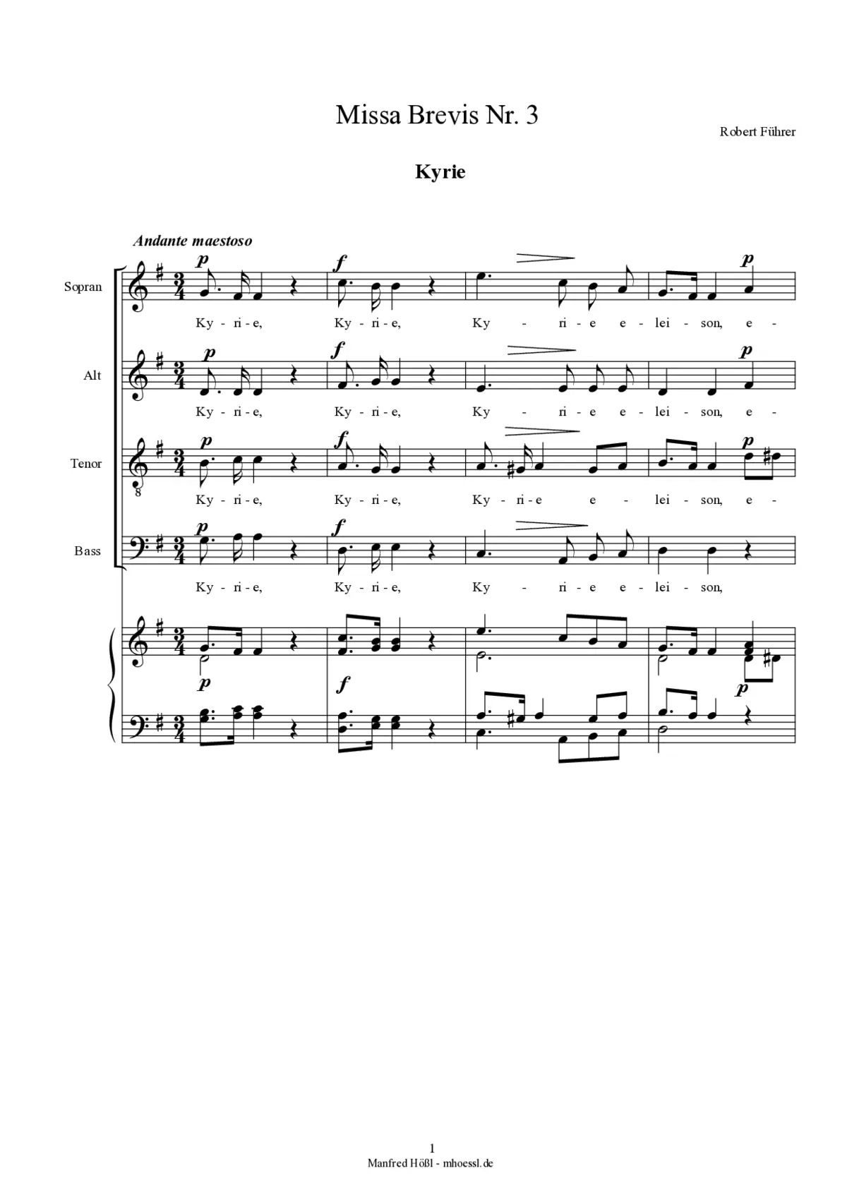 Missa brevis No. 3 in G - Page 1