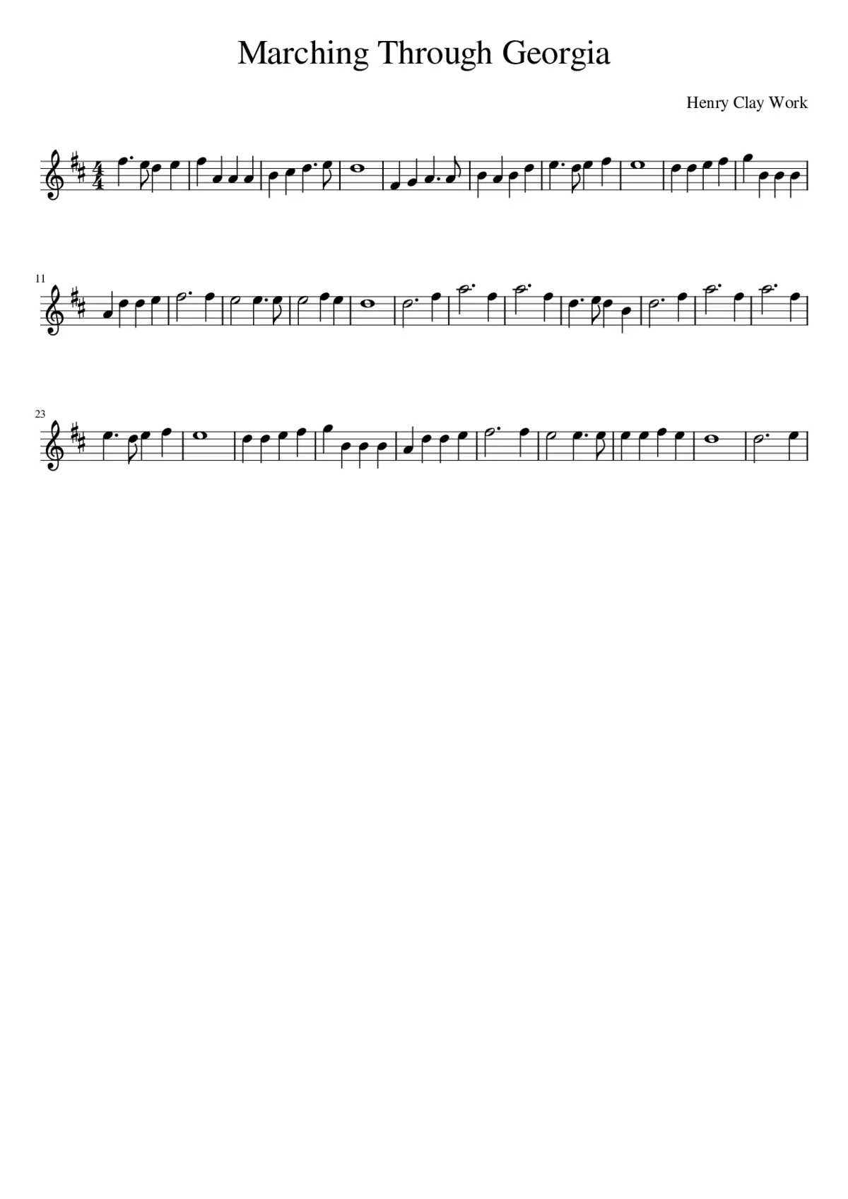 Marching Through Georgia - Page 1