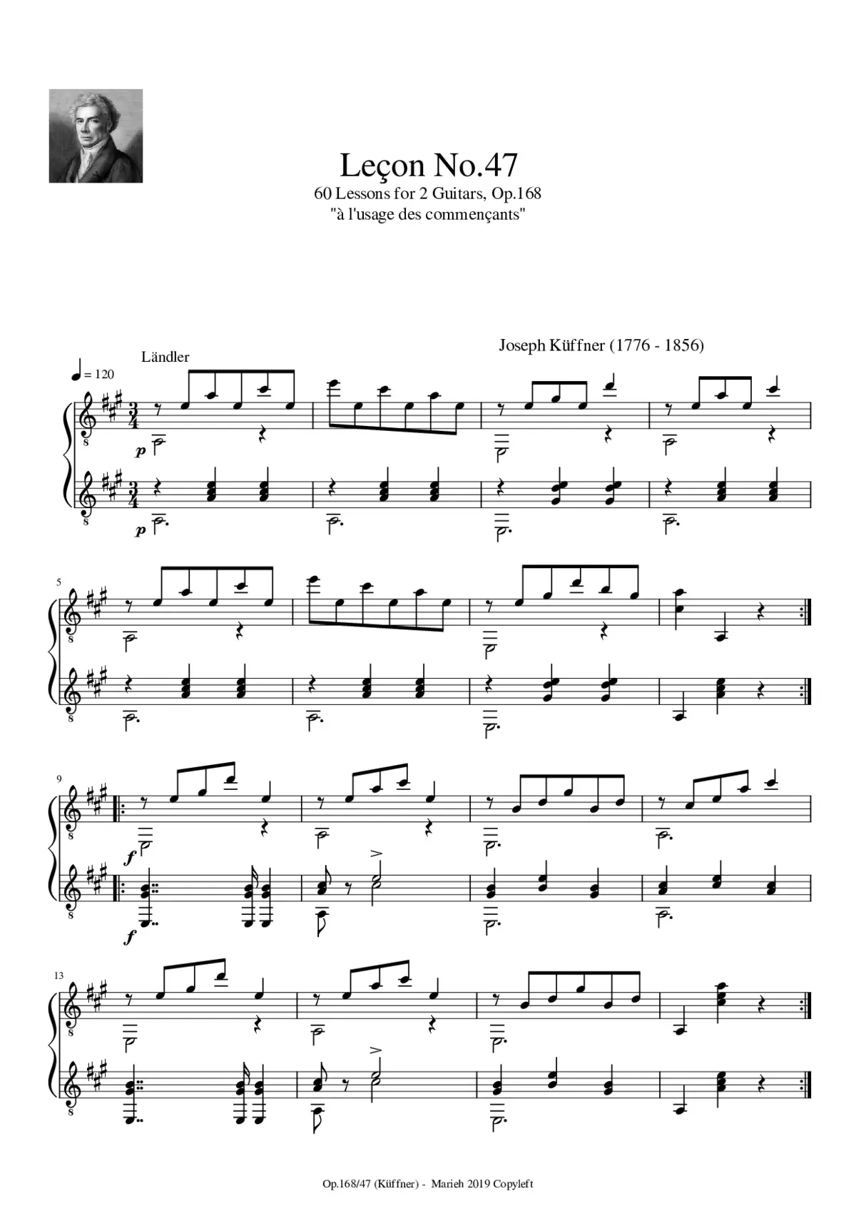 60 Lessons for 2 Guitars Op.168 - Page 1