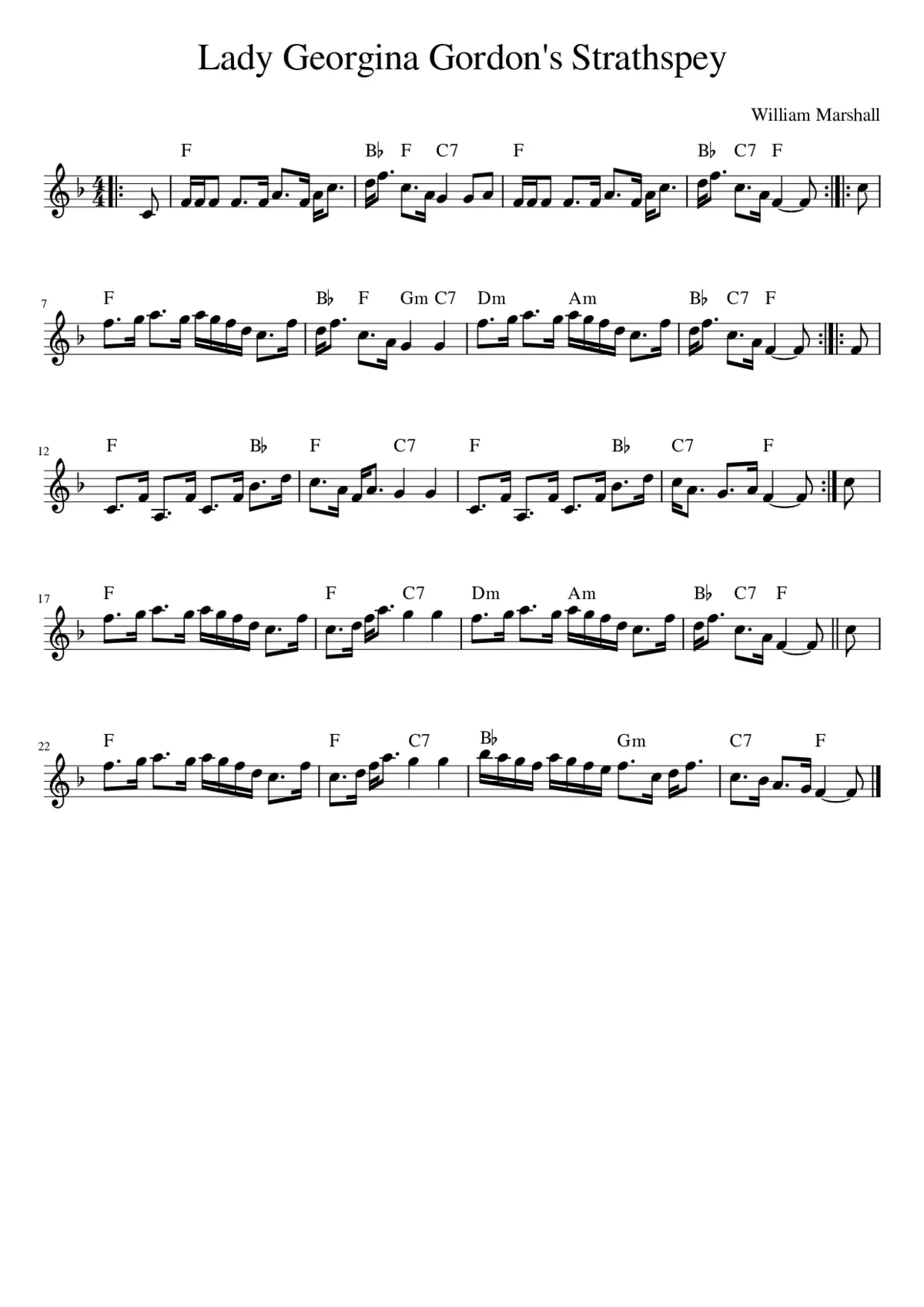 Lady Georgina Gordon's Strathspey - Page 1