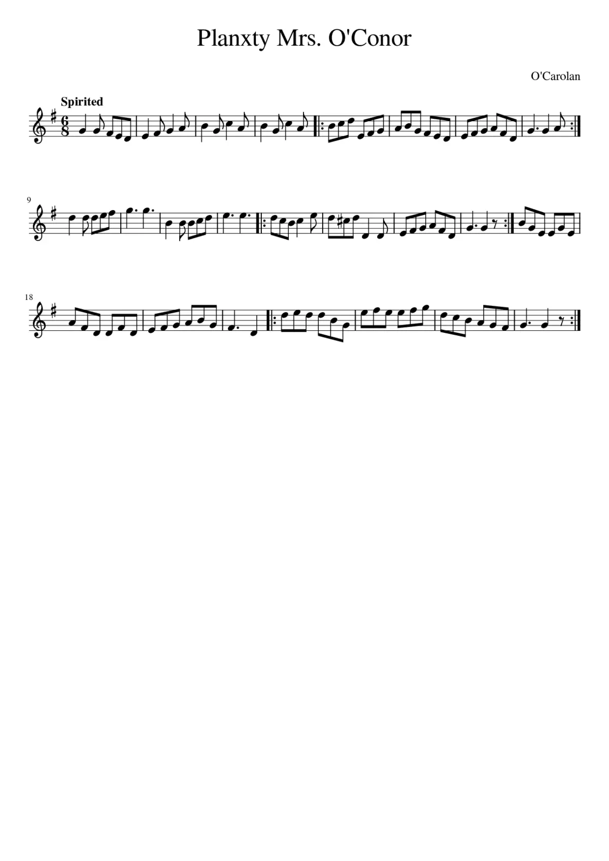 Planxty Mrs. O'Conor - Page 1