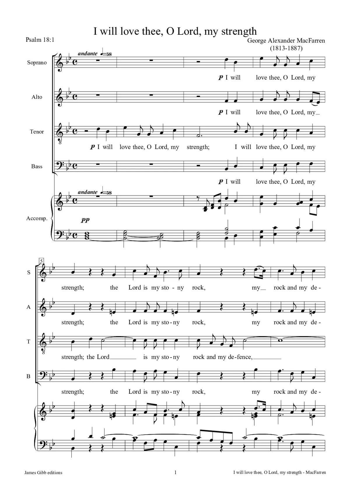 I will love thee, O Lord, my strength - Page 1